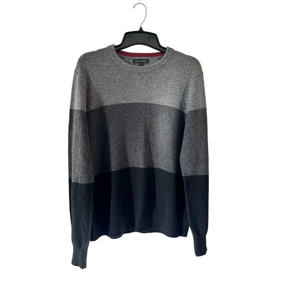 Banana Republic Merino extra fine Wool blend sweater Men’s black and gray Large - Picture 1 of 7